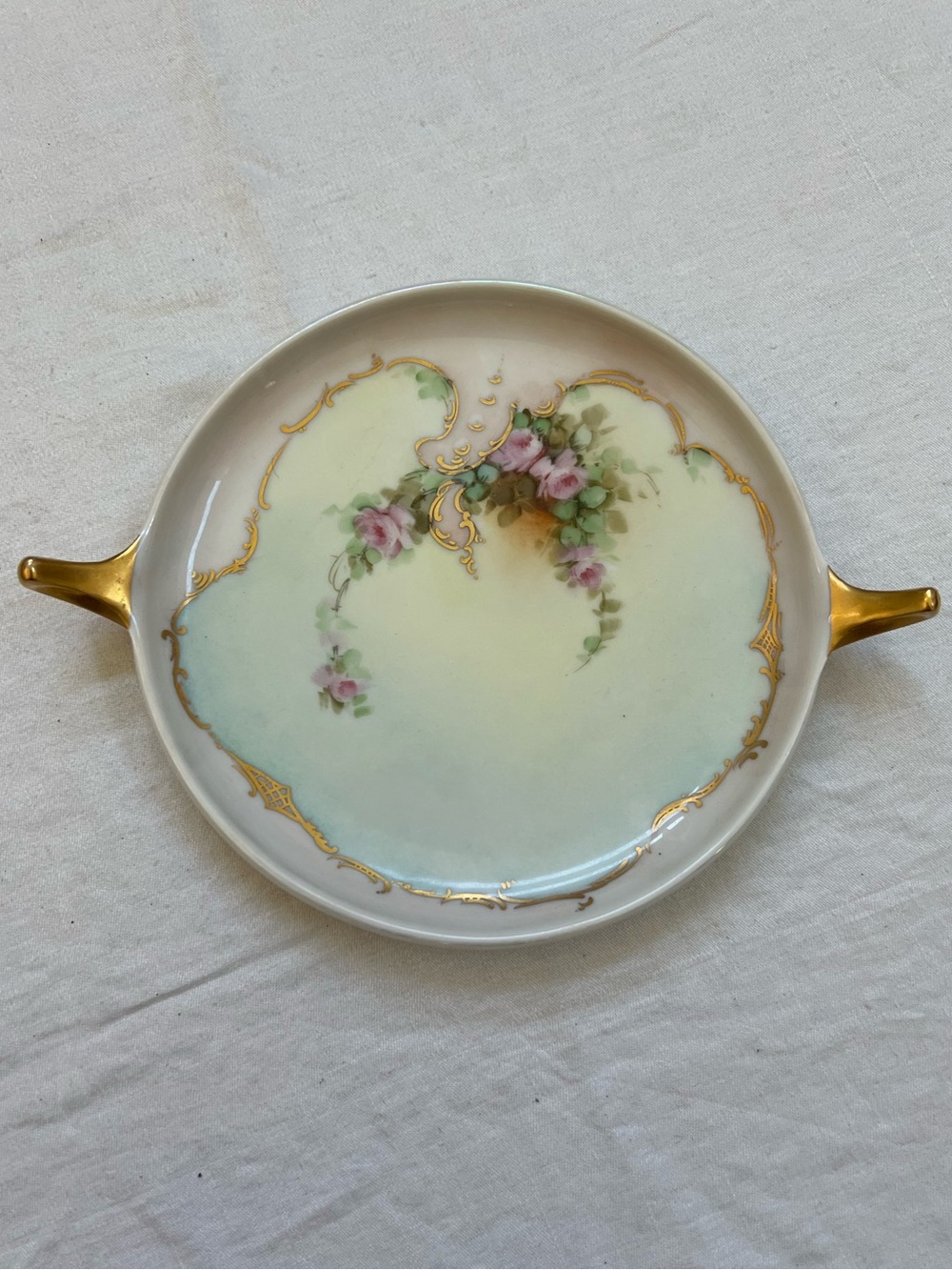 Rosenthal Selb Bavaria Donatello Gold Handled Plate Carnaval Glass Hecklin MN
